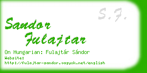 sandor fulajtar business card